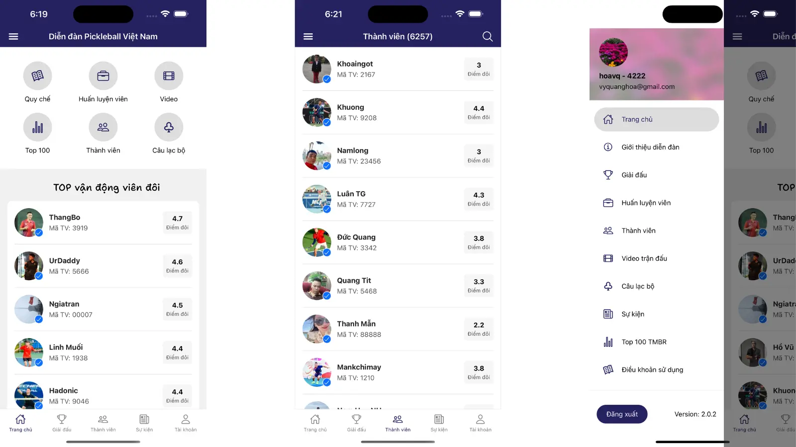 Tính năng của app Pickleball Việt Nam Tính năng của app Pickleball Việt Nam