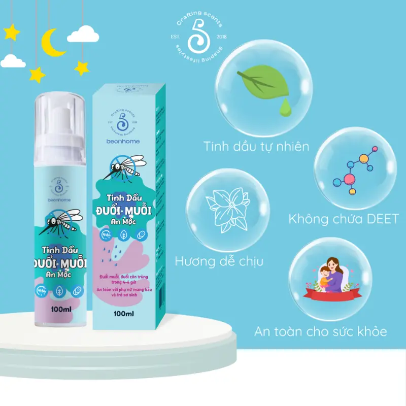 Sử dụng sản phẩm xịt đuổi muỗi trẻ sơ sinh nhà BeonHome